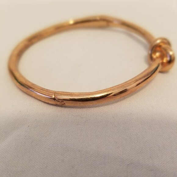 Kate Spade Rose Gold Plated Sailor’s Knot Hinge Bangle Bracelet - Picture 4 of 6